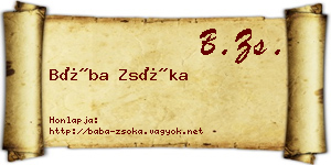Bába Zsóka névjegykártya
